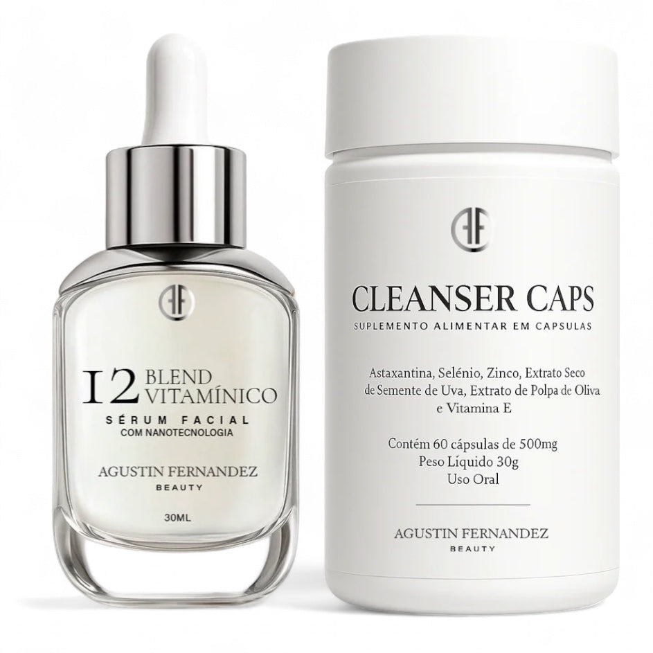 Combo Beleza Infinita – Cuidado completo de dentro pra fora - Sérum 12em1 + Suplemento Clareador 60 cápsulas